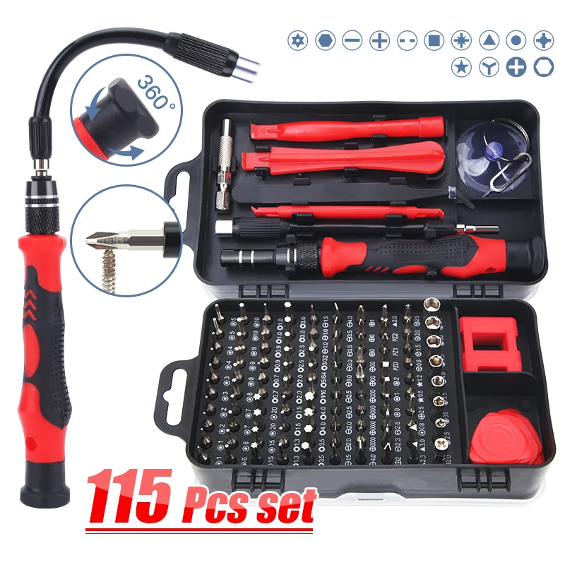 

LIDIAO 115 in 1 Precision Screwdriver Set Multifunctional Magnetic Repair Tools Kit for Computer Laptop Phone Household Repairs