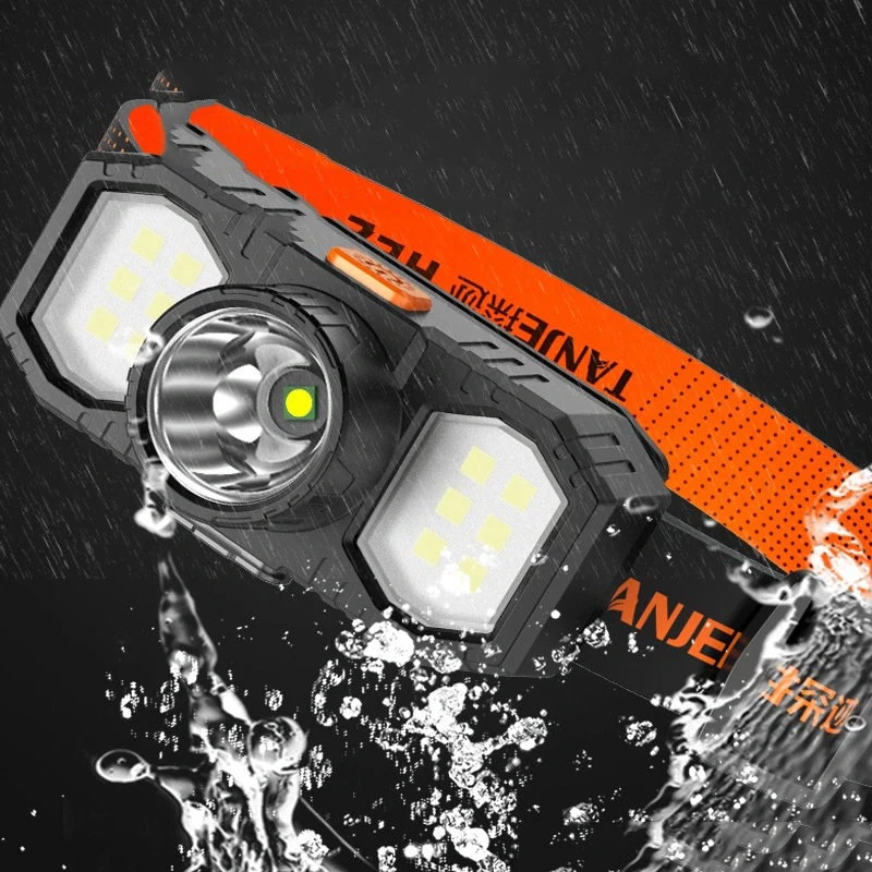 Portable USB Rechargeable IP65 Waterproof 3 Modes Powerful Headlamp LED Fishing Headlight Head-mounted Lamp for Outdoor Camping