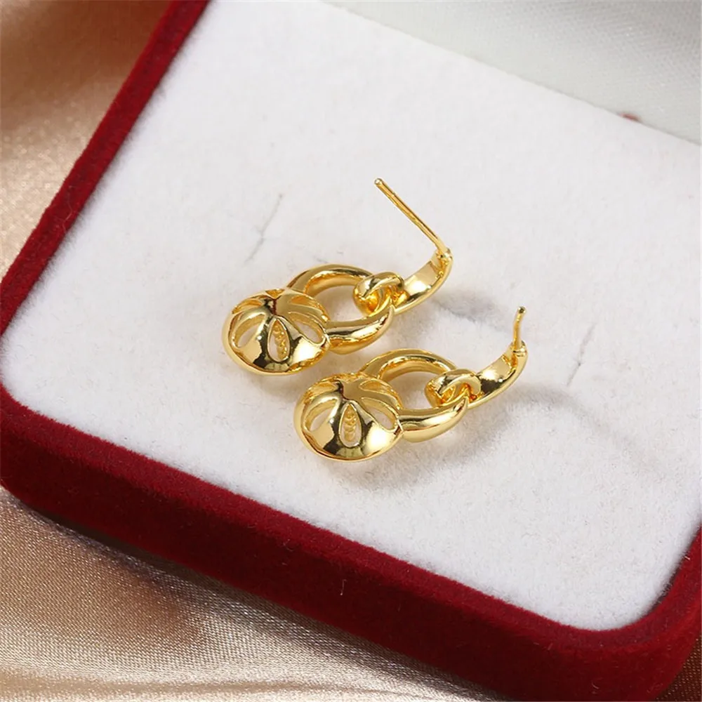 DIY Pearl Earring Accessories,14K Gold Plated Brass Metal Square Earwires Earring Fixtures Fasteners For Jewelry Making