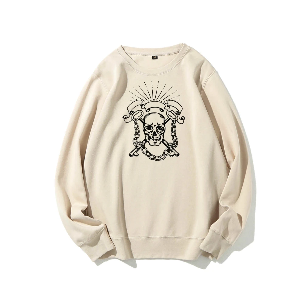 Deadly Skull with Chains Casual Daily Wear Unisex Sweatshirt with Multiple Colors Versatile Stylish Pullover New Arrival