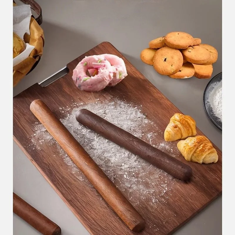 GIANXI Red Sandalwood Rolling Pin Household three-piece Solid Wood Rolling Dough Stick Drive Stick Size Dumpling Skin Shrine