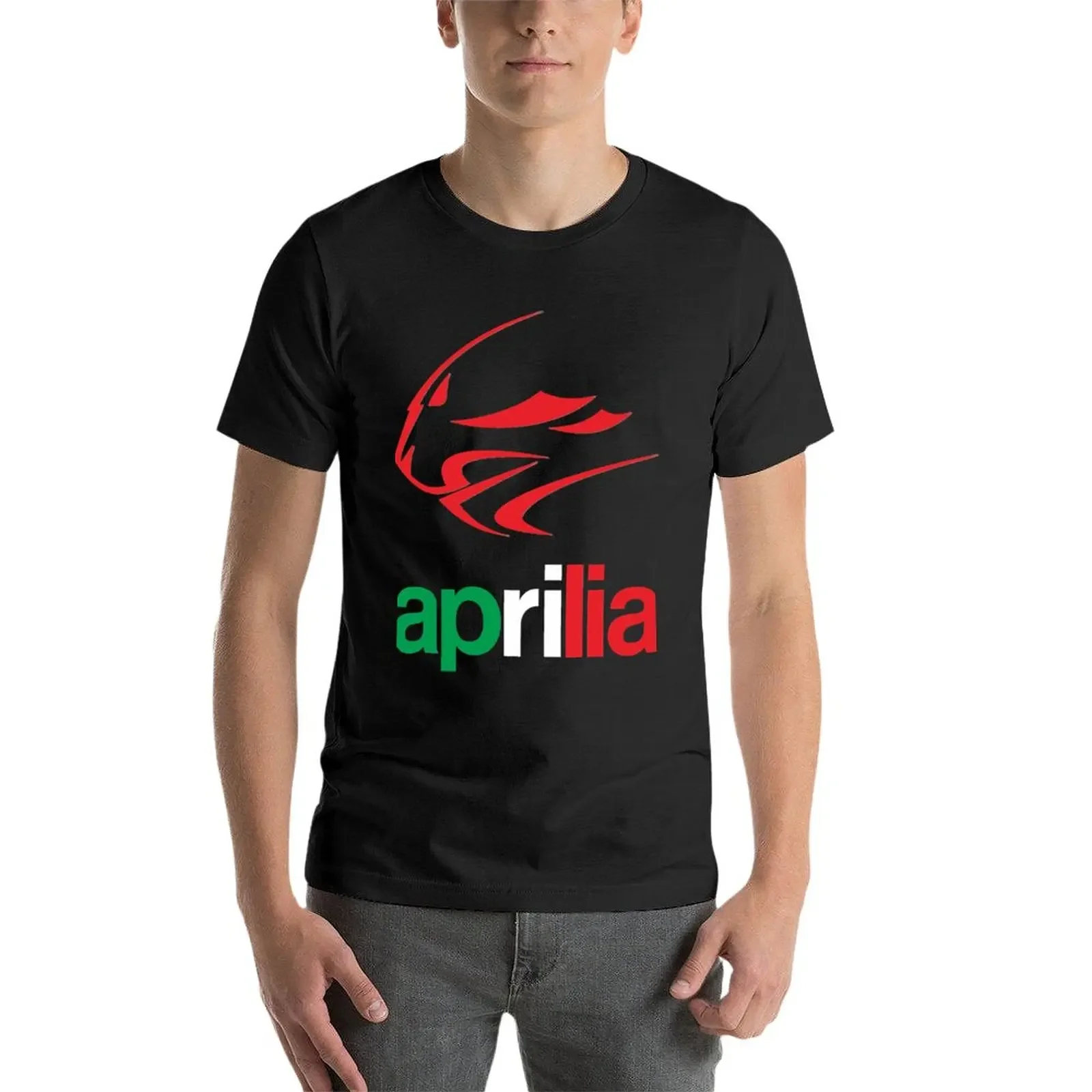 Camiseta with Italian Aprilia Essential logo. png para hombre, camiseta de manga corta,