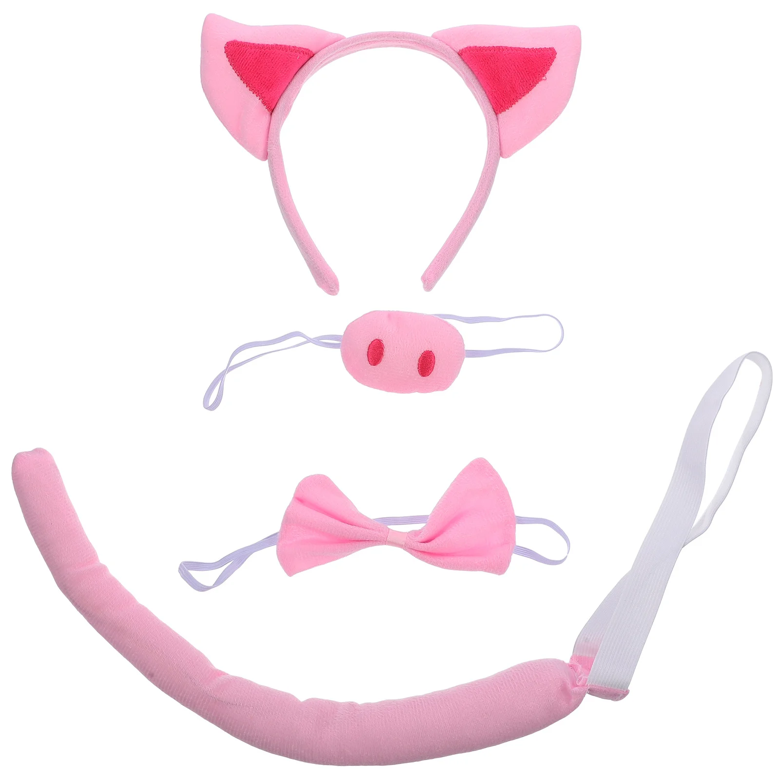 1 مجموعة خنزير زي ملحق القماش آذان خنزير عقال الأنف الذيل ربطة القوس فيونكة عدة لمهرجان تأثيري القوس #2