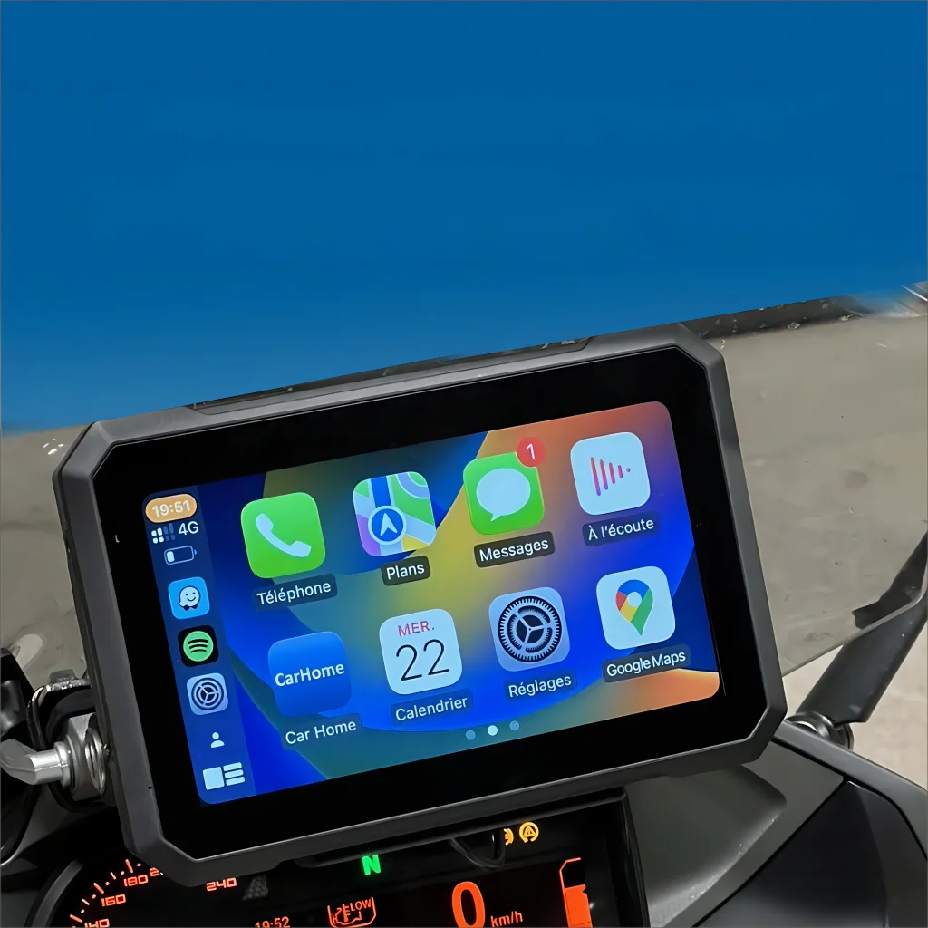 NEW 7-inch IP65 Waterproof Wireless Multimedia Carplay Motorcycle Display