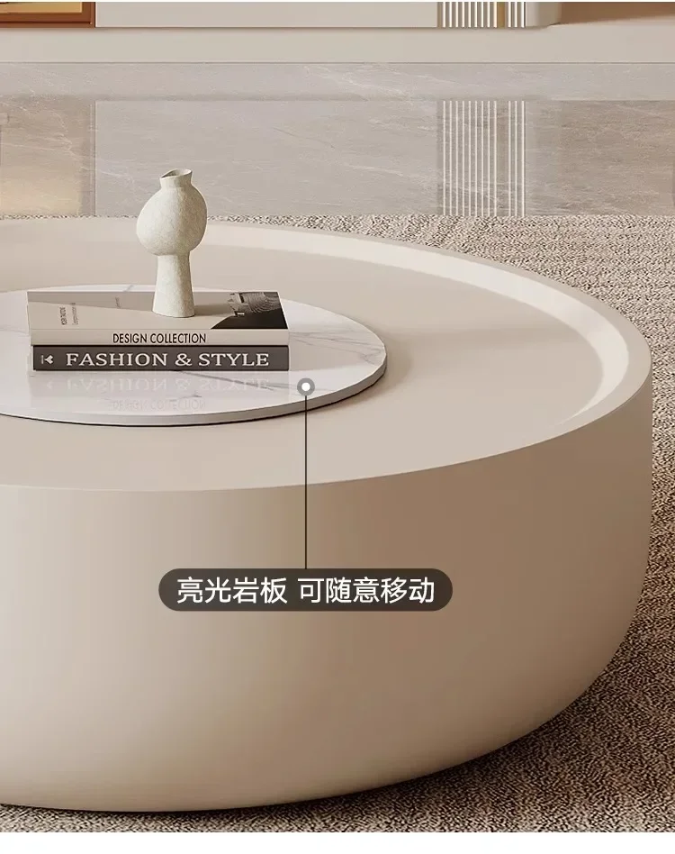 X188Кремовый стиль, круглый чайный столик, комбинация для гостиной, дома, маленькой квартиры, французский вход, люкс, современный минималистичный дизайн
