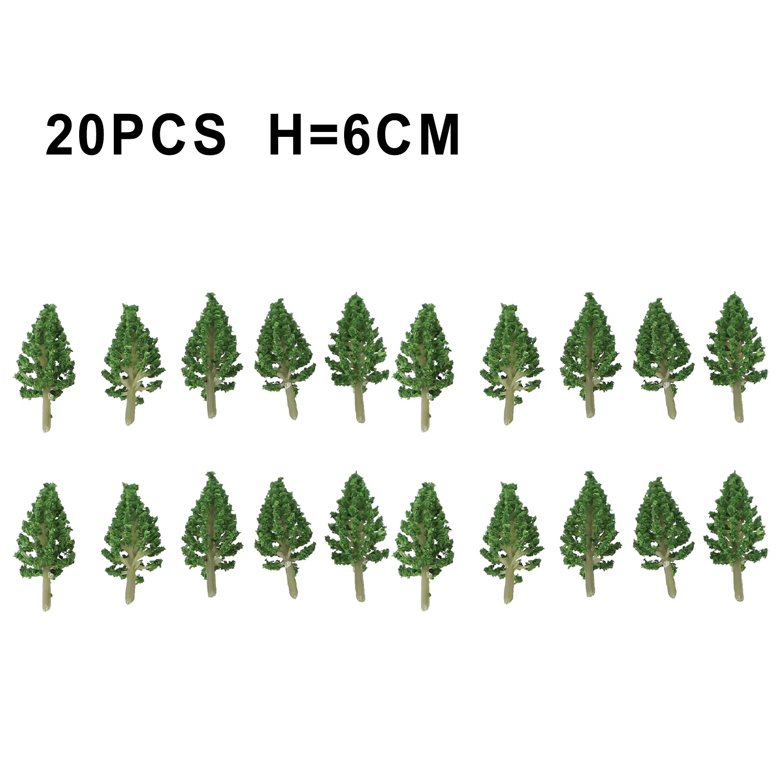 20Pcs 6cm Plastic Tower Shaped Trees Model Train Railway Railroad Scenery Landscape For Doll House Decoration Pine Trees Scenery