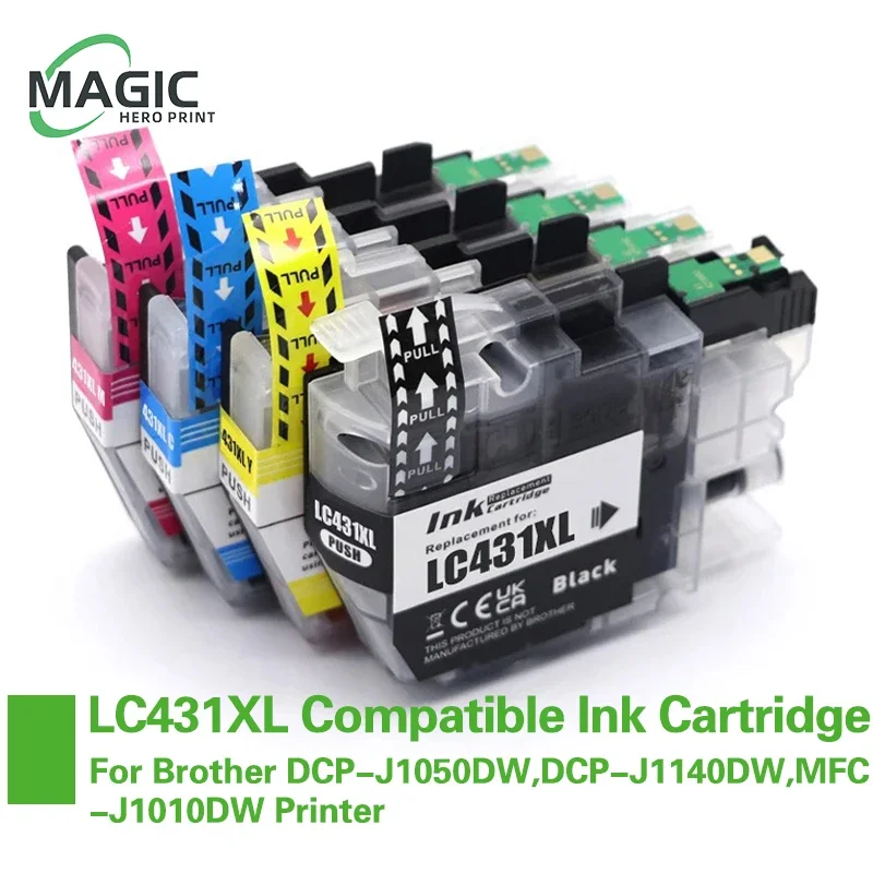 Magic Hero high Capacity LC431XL LC431 Compatible Inkjet Ink Cartridge For Brother DCP-J1050DW,DCP-J1140DW,MFC-J1010DW Printer