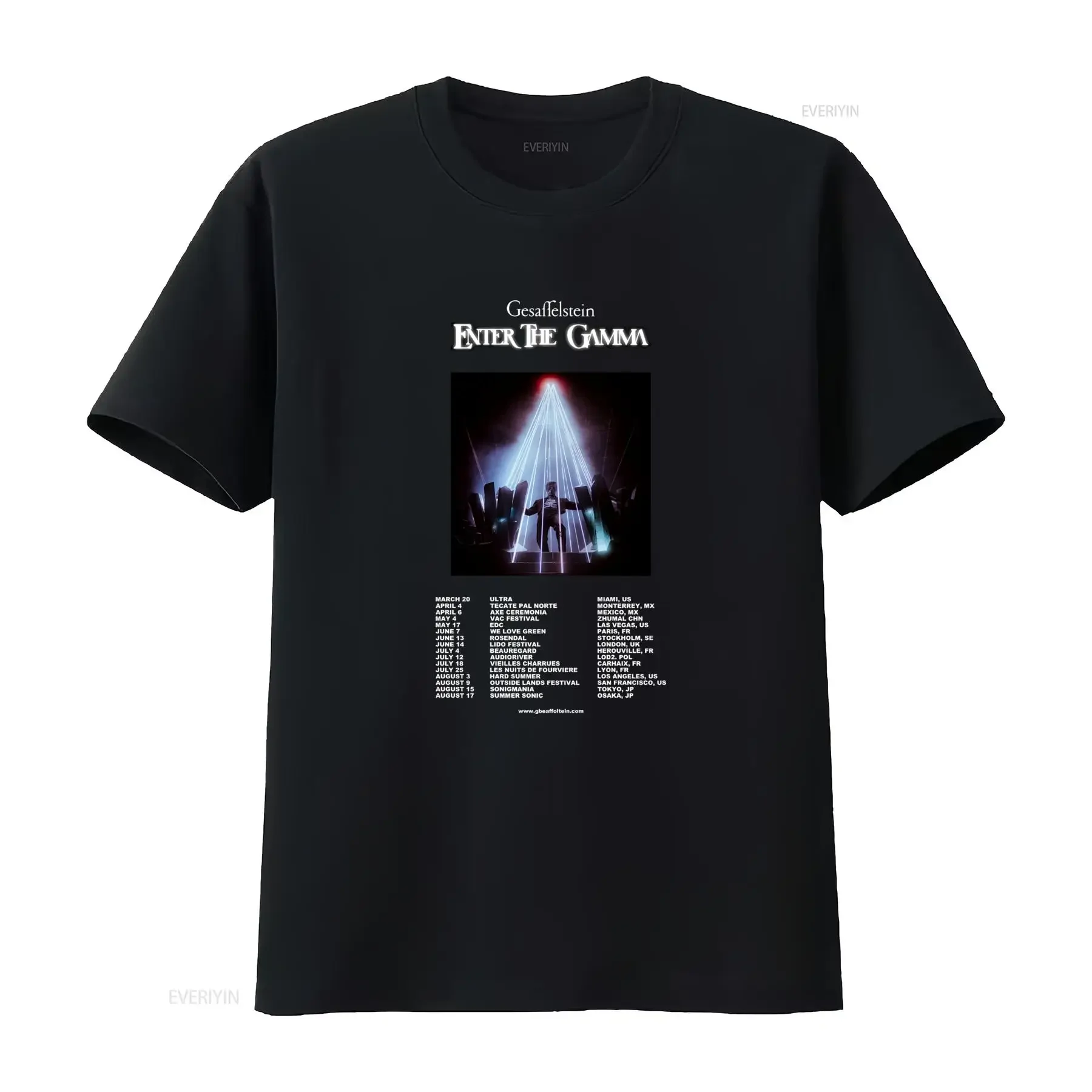 Футболка Gesaffelstein Enter The Gamma Tour 2025 с двусторонним принтом, винтажная, с эффектом потертости, мягкая, для повседневной носки