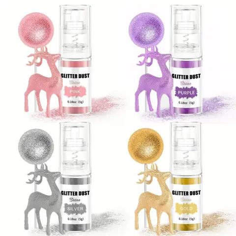 Glitter Spray 5g,Shimmer Luster Dust Powder,Perfect for Cocktails,Wine,Beverages,Cakes,Cupcakes,Cookies Homemade Baking Decor