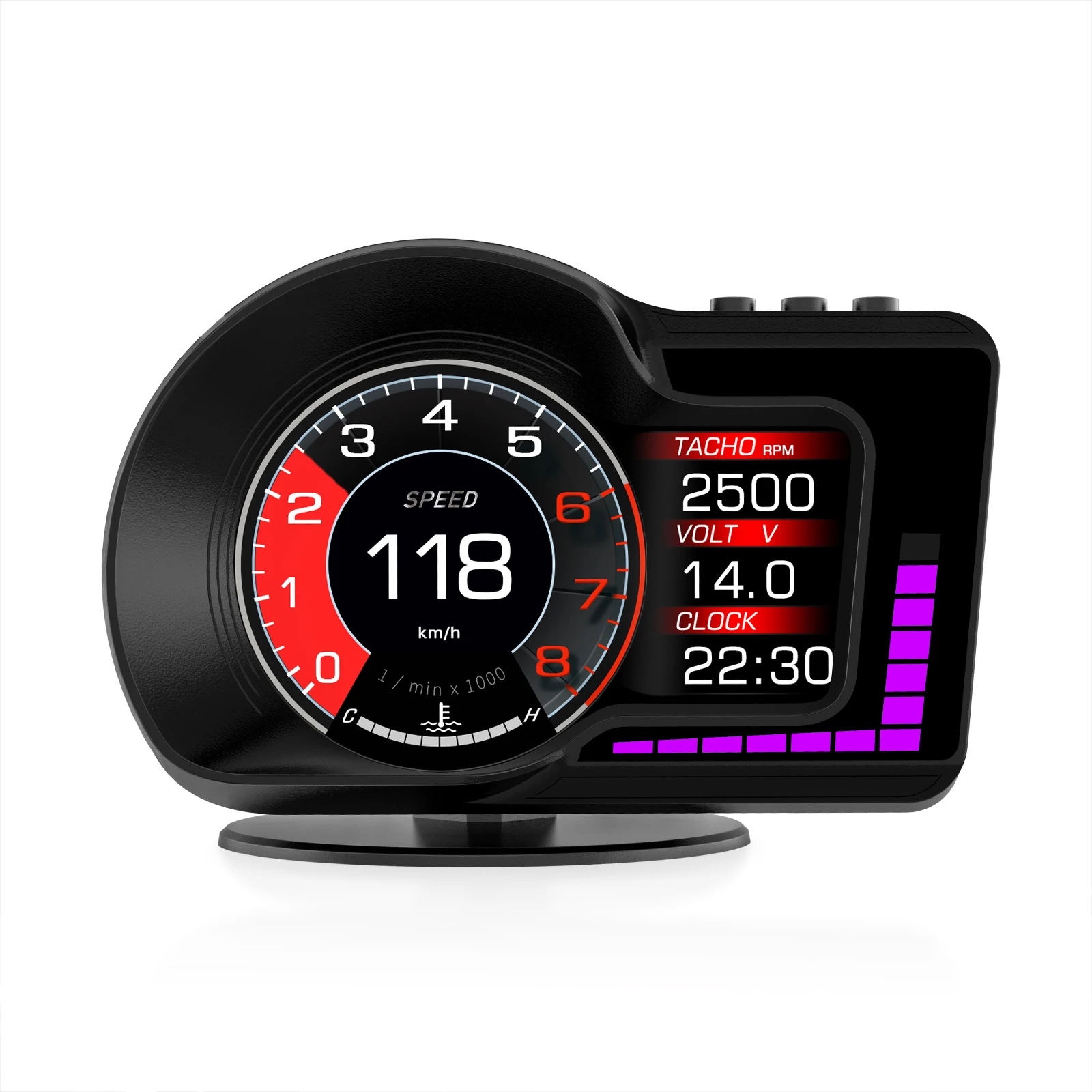 F15 P24 Car Head Up Display HUD Display OBD2 GPS Doppio sistema Accelerato Test Auto Tachimetro RPM Funzione di allarme di tensione