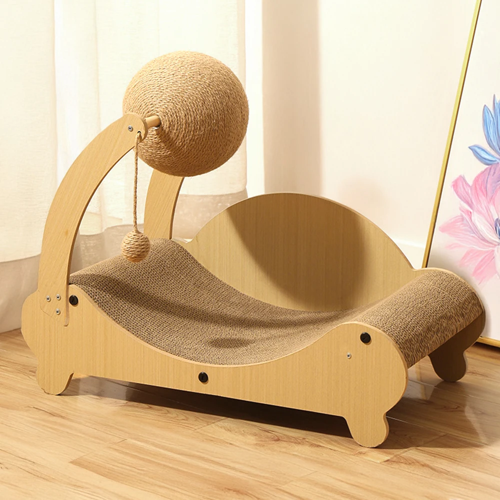 Voltsify-Tabla de rascar para gatos, cama de salón para gatos, juguete interactivo de bola de Sisal, 3 en 1