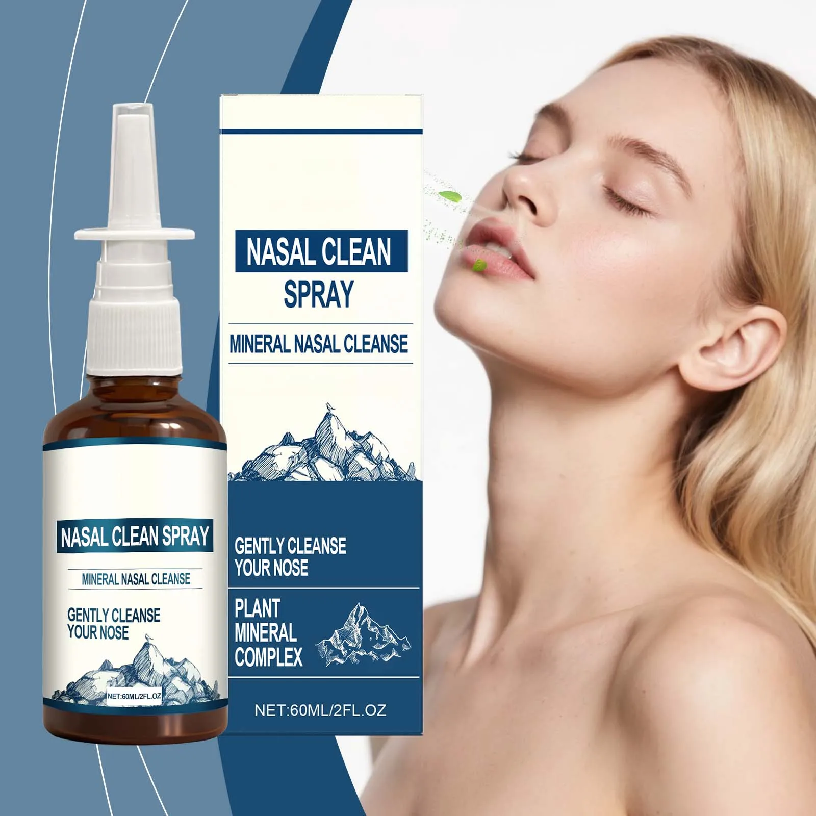 

Adult Nasal Cleaning Spray Nasal Congestion Relief Sleep Well Fresh Breath Moisturizing Skin Care Nasal Care Sea Salt Spray 60ml