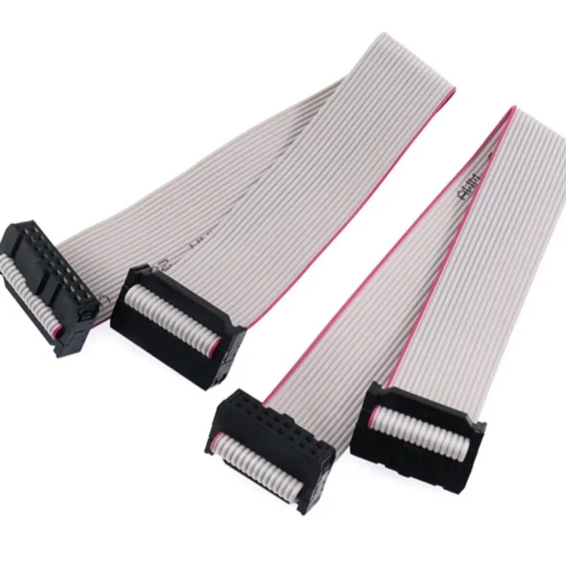 1Pcs 2.54mm FC 6/8/10/12/14/16/18/20/24/26/30/34/40/44/50 Pin Gray Flat Ribbon Cable Connector 10-100cm For DC3 IDC Box Header