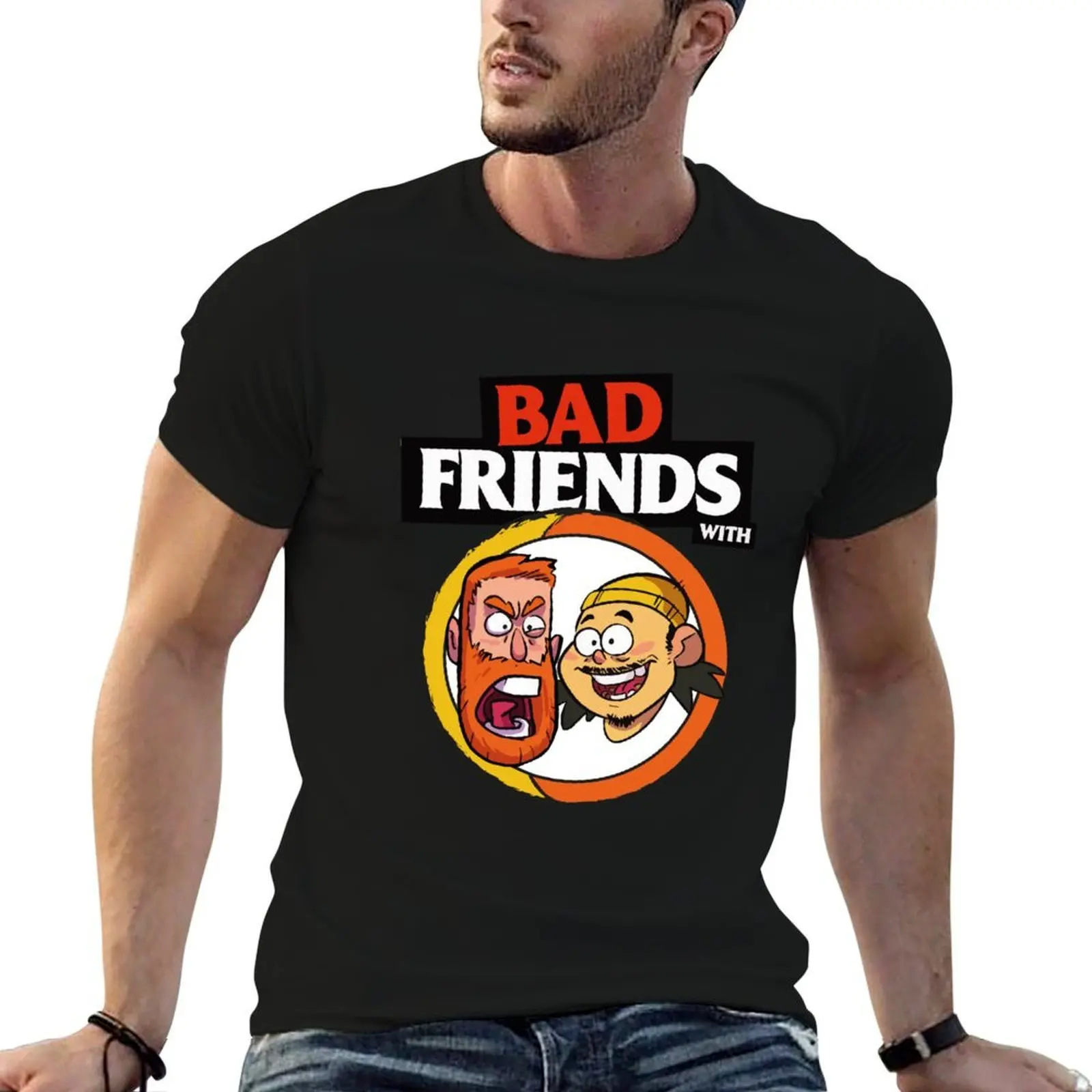 BAD FRIENDS PODCAST - BOBBY LEE - ANDREW SANTINO T-Shirt Basic Solid Tee for Daily Use