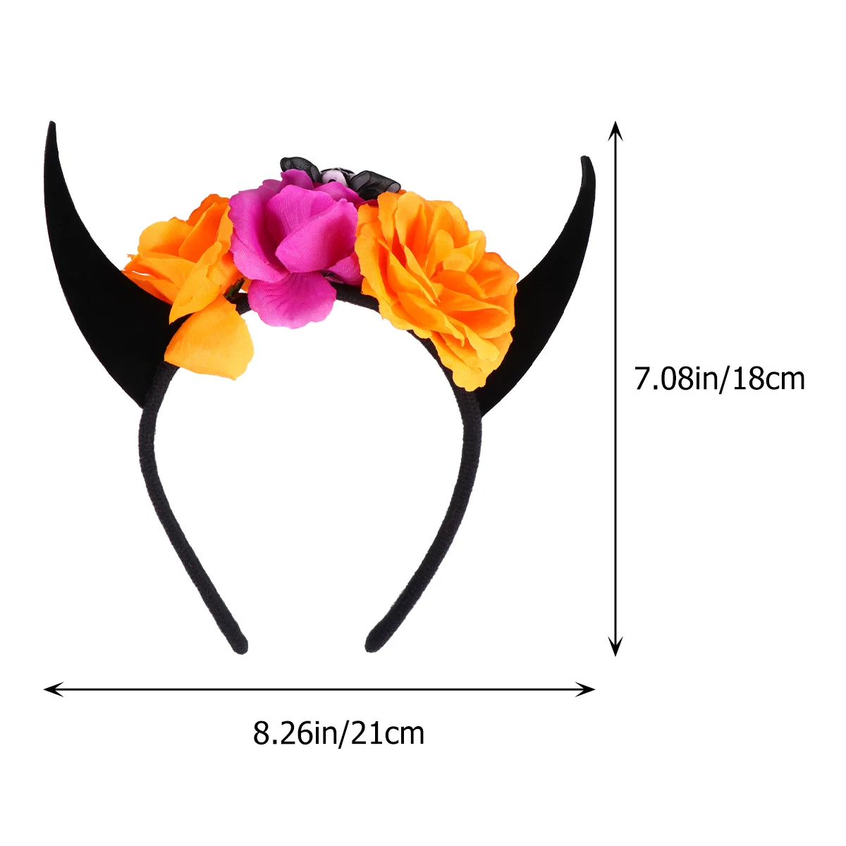 2 Pcs Halloween Horn Headband Skull Hair Cosplay Headpiece Sunglasses Decor Headdress for Trumpet