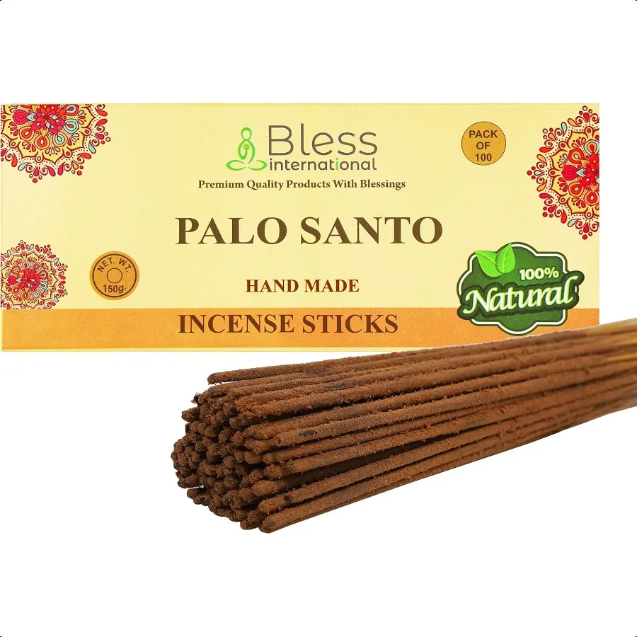 

BlessPaloSanto 100%NaturalHandmadeHandDippedIncenseSticks OrganicChemicalsFree forPurificationRelaxationPositivityYogaMeditatio