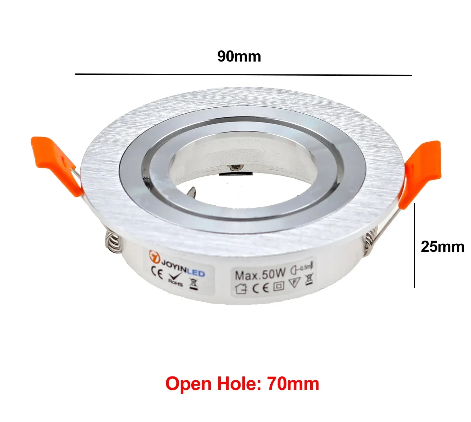 Ajustável LED Spot Light Frame, Suporte da lâmpada, Downlight Stand, Preto, Branco, Escova, Prata, Cromado, GU10, MR16