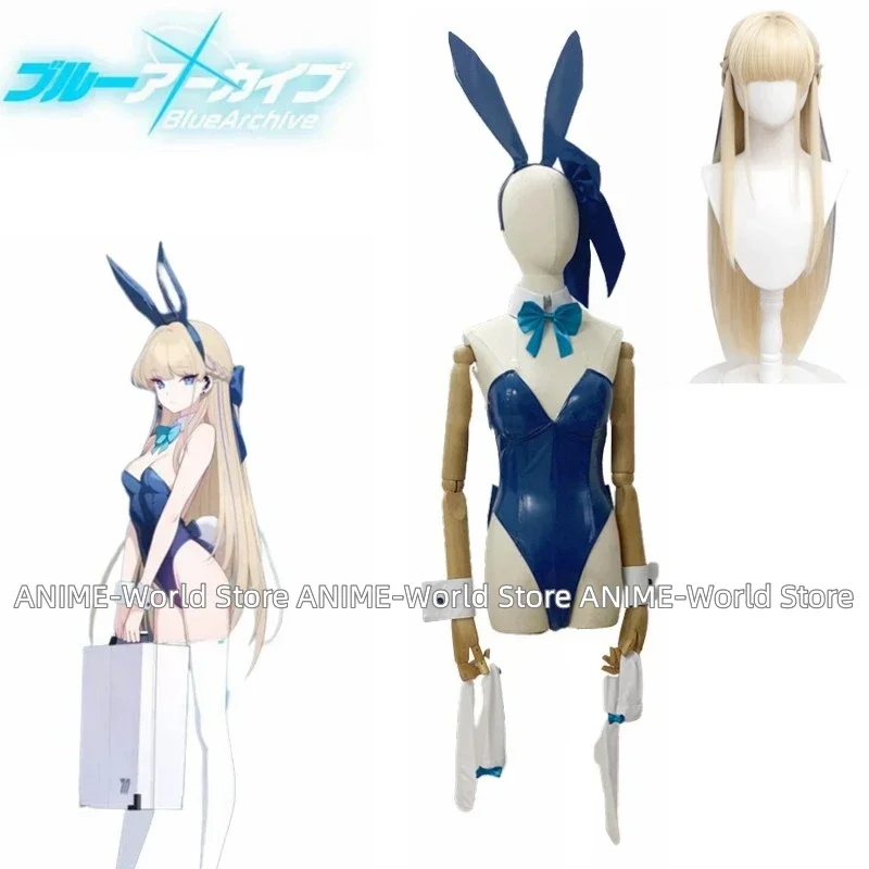 Blue Archive Asuma Toki Rabbit Girl Suit Cosplay Uniform Costume Wig Halloween Party Custom Made Any Size