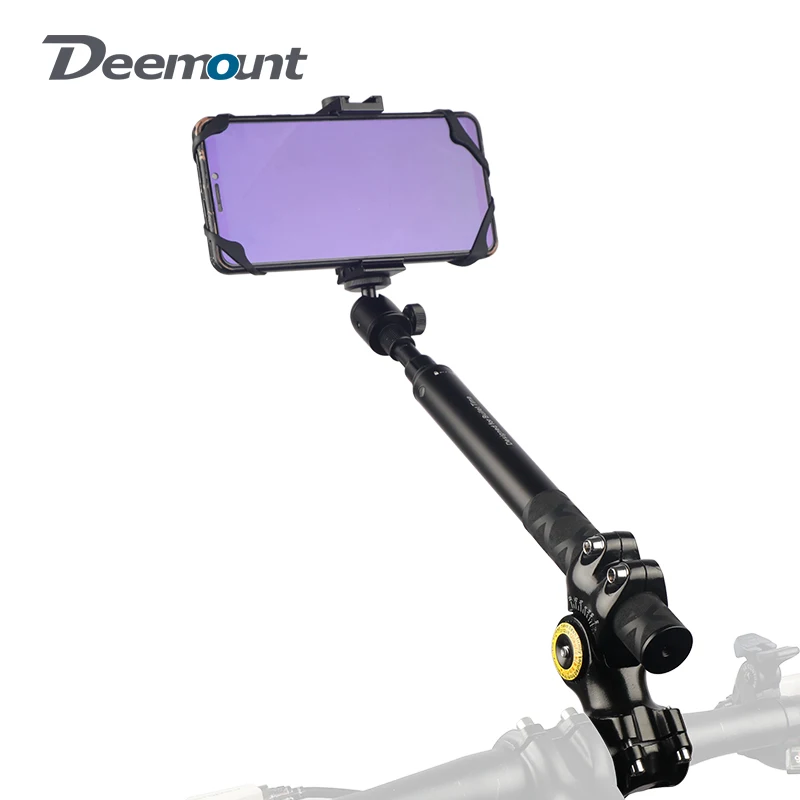 Deemount Handlebar Mount Monopod Selfie Stick for Insta360 Gopro 27-113cm Length Adjustable Motorcycle Bicycle Phone Stand