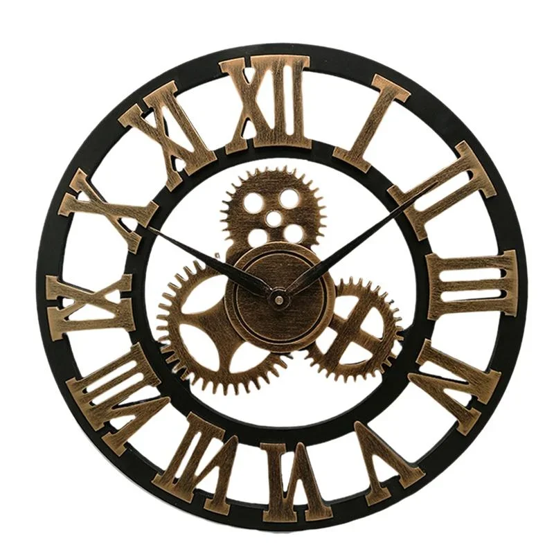 Creative retro wall clock fashion wall clock decorative gear wall clock living room wall clock