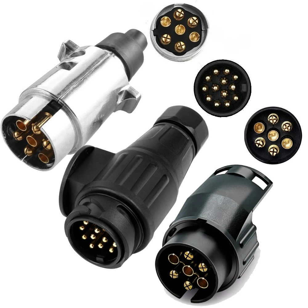 7/13Pin Waterproof Connector Trailer Caravan Towbar Towing Socket Adapter Plug Converter Car Truck Caravan Accessories