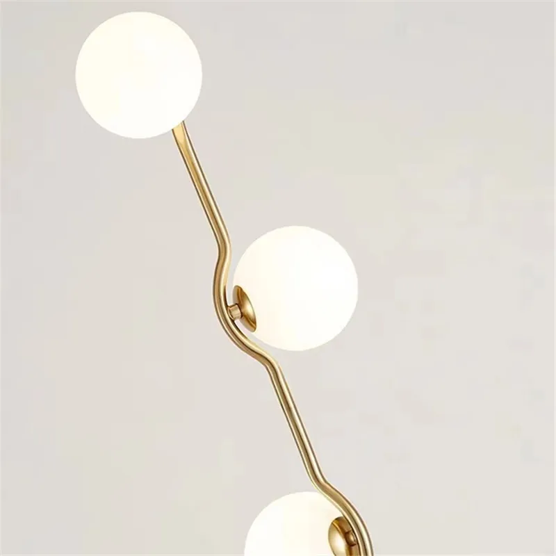 Imagem -06 - Minimalista Led Bola Lâmpada de Assoalho White Glass Post Modern Multi Luz Quarto e Sala Decoração Dinning Room Light