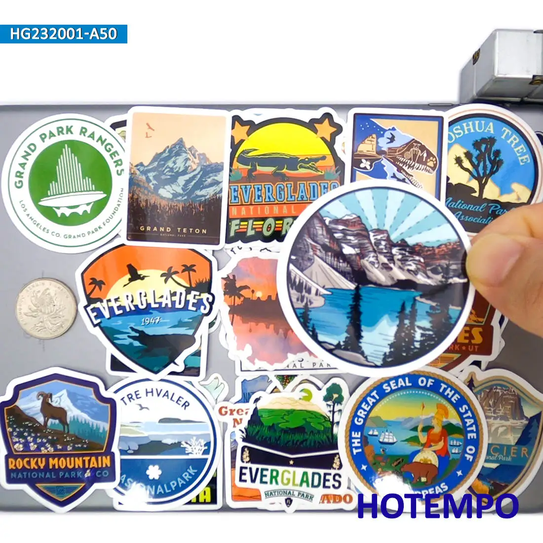 Weltreise-Aufkleber-Set, Klettern, Camping, Wandern, Outdoor-Abenteuer, für Laptop, Auto, Telefon, Motorrad, lustiges Aufkleberpaket, 50 Stück – Detail 33