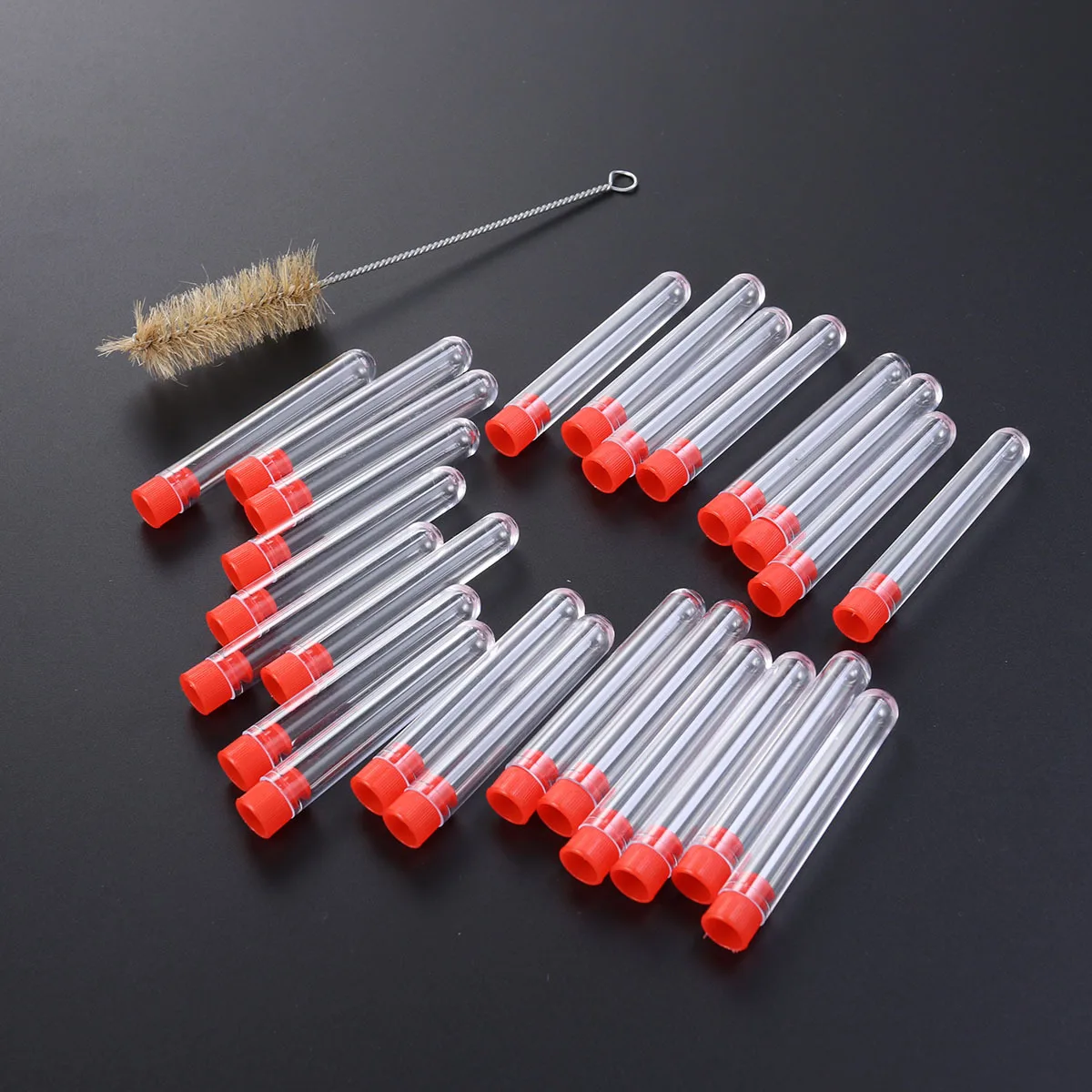 50 قطعة 12X60 مللي متر أنبوب اختبار البلاستيك حاوية واضحة للسفر غسول هلام تخزين زجاجات صغيرة مختبر تجربة أنبوب