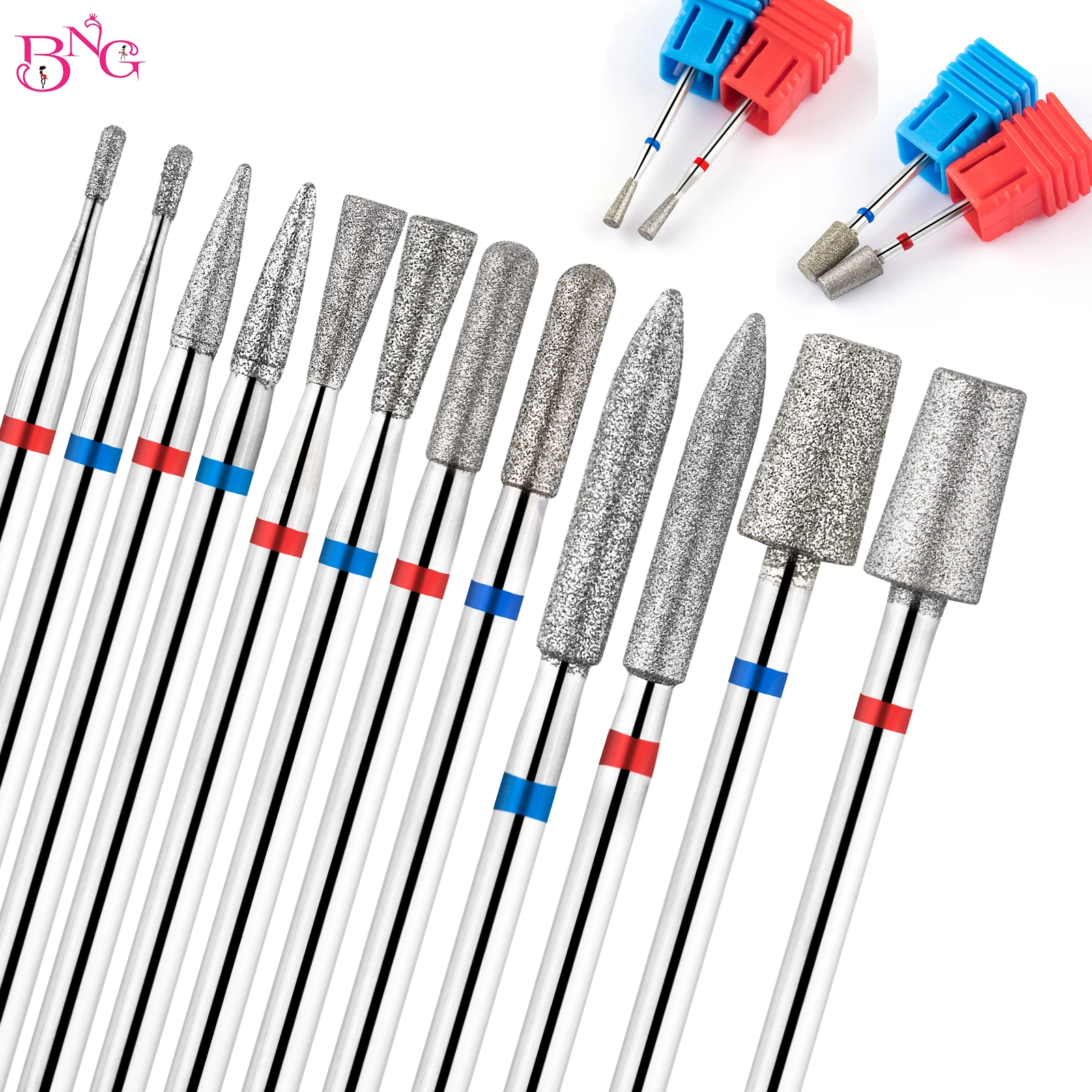 

BNG Diamond Nail Drill Bits for Acrylic Nail Professional Russian Cuticle Drill Bit Manicure Pedicure for Home Salon & Spa Tools