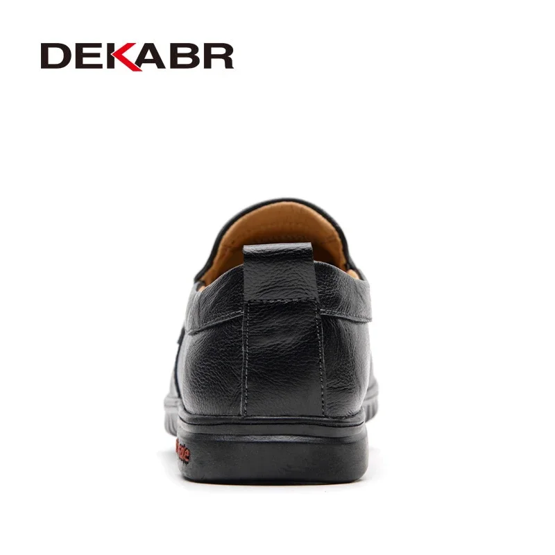 DEKABR Brand Men Genuine Leather Shoes Luxury Casual Shoes Soft Men Loafers Breathable Slip On Driving Men Shoes Plus Size 47