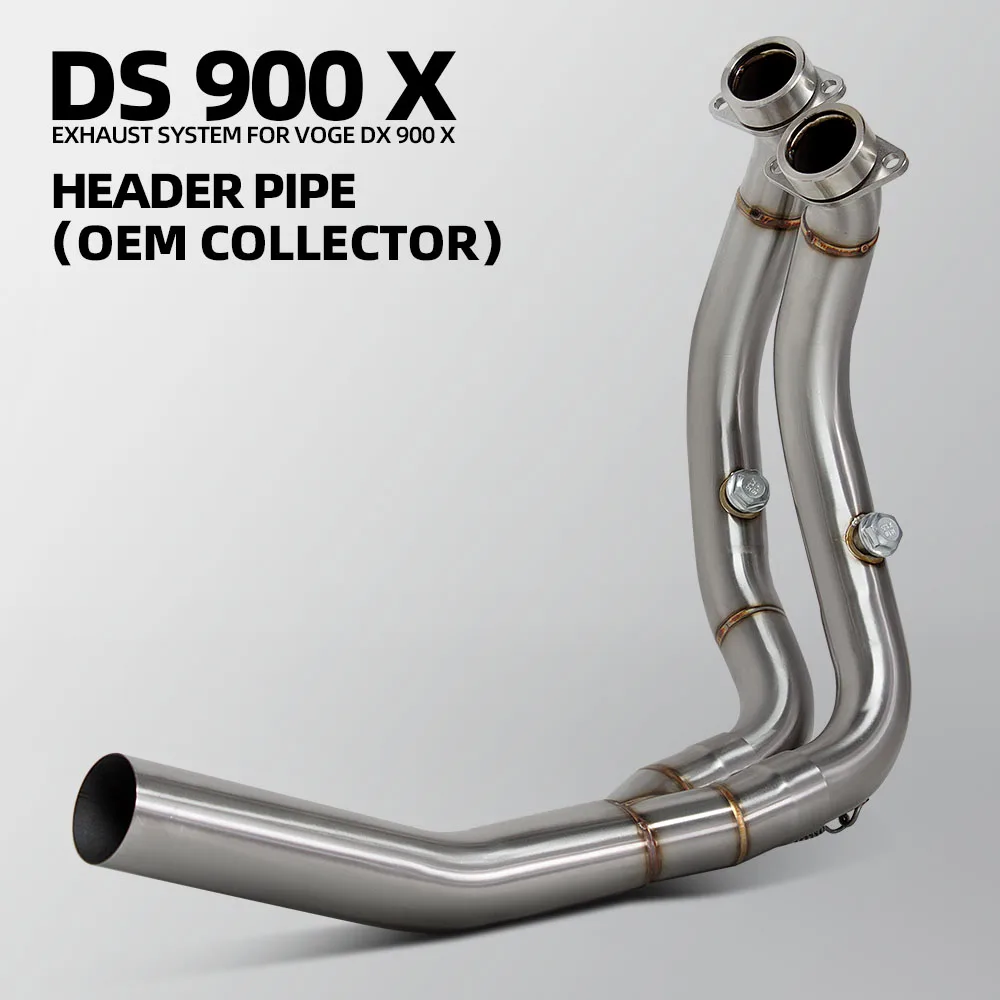 

Для VOGE DS900X DSX900 900DS 2024-2025 мотоциклетный выпускной коллектор из нержавеющей стали, передняя труба, совместимый оригинальный глушитель