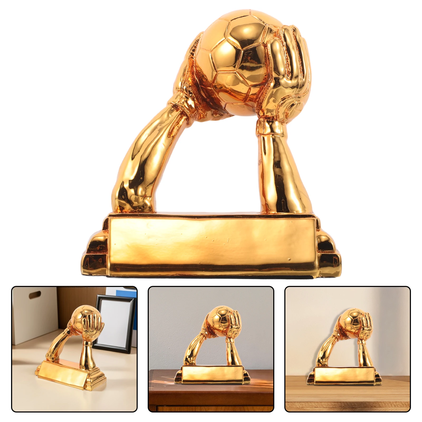 

Elegant Soccer Goalkeeper Trophy Resin Compact Award Lightweight Championship Cup Small Football Trophy Mvp Keeper Prize League