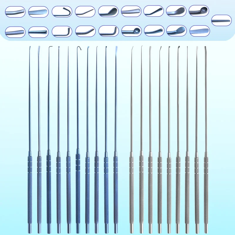 

215mm Micro Nerve Hook Straight Curved Curette Vessel Hook Micro Nerve Instrument Titanium Alloy Instrument