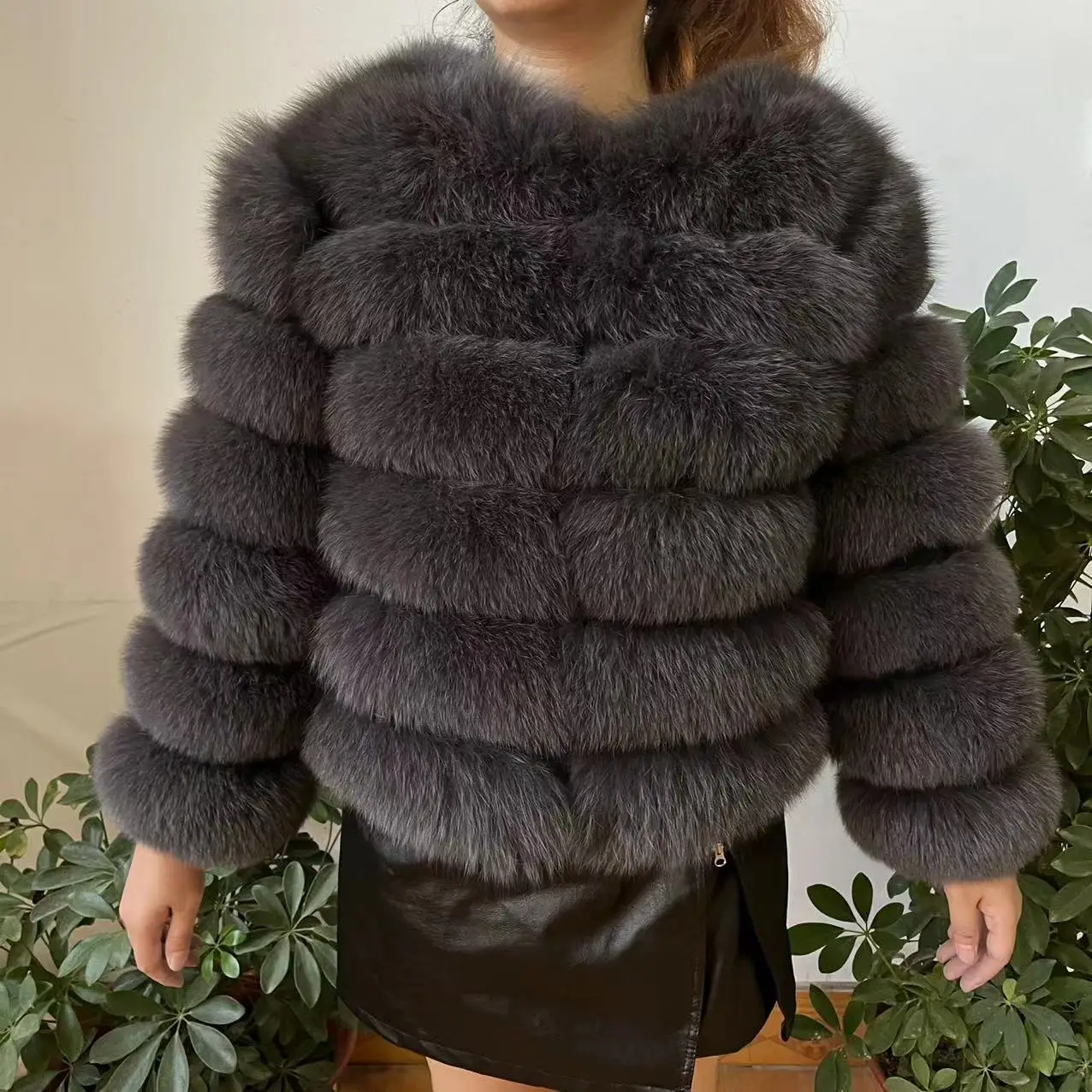 100% Natuurlijke Bont Jas Echt Bont Jas Winter Jas Vrouwen Natuurlijke Vos Bont Luxe Mode 50Cm Korte Jas Groothandel hot 2022