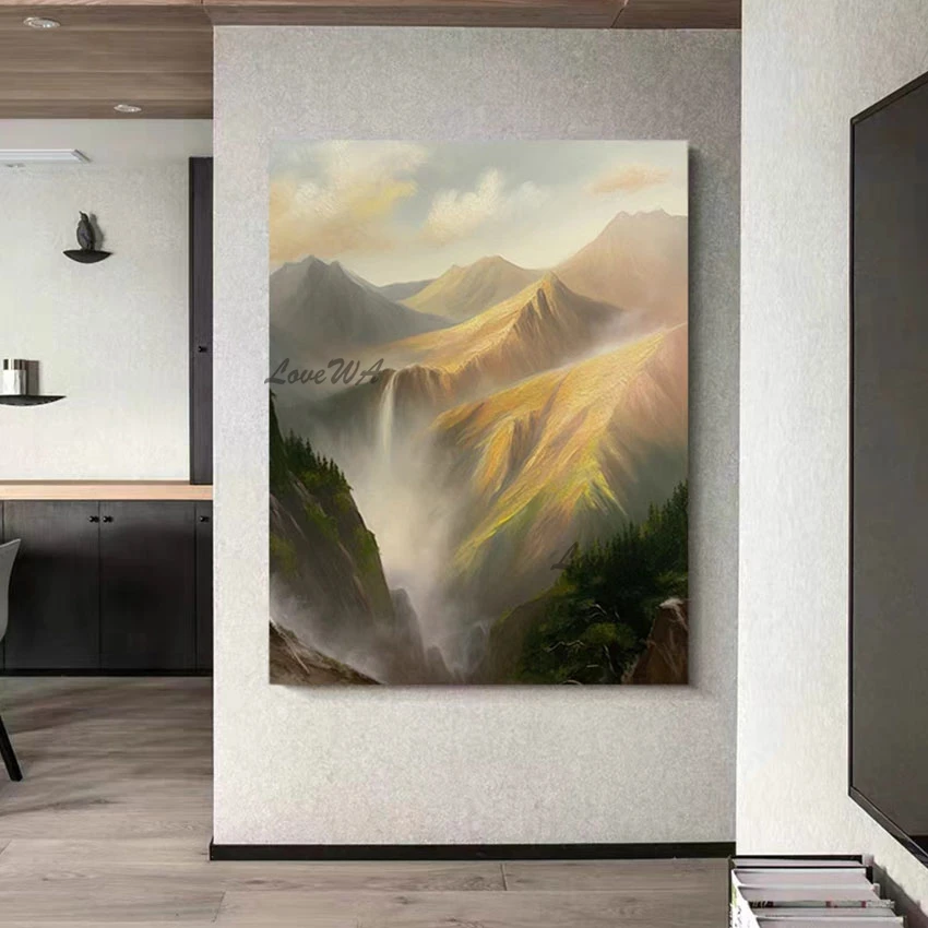 

Waterfall Natural Scenery Canvas Oil Painting, Beautiful and Spectacular, Wall Pictures for Living Room, Custom Artwork For Home