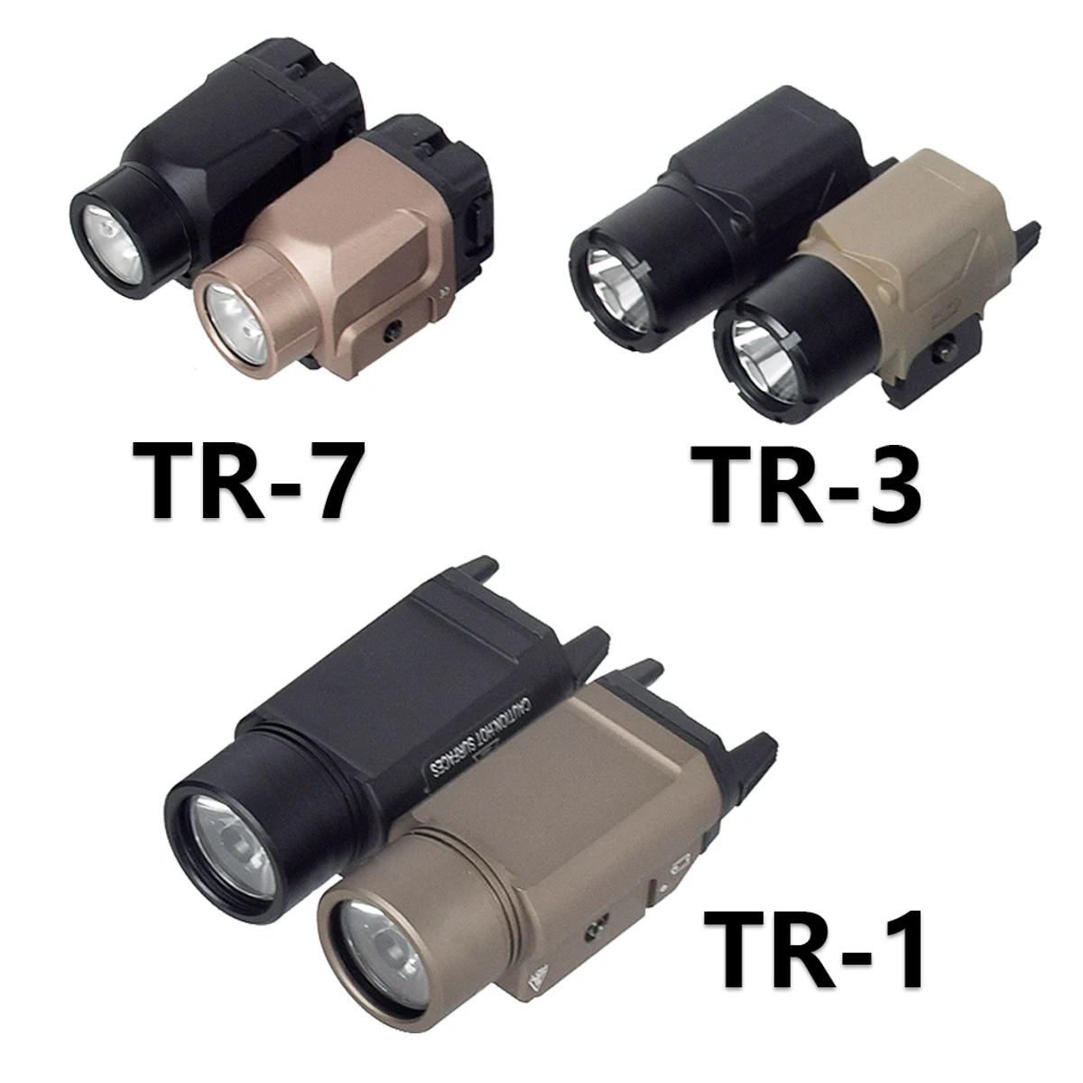 전술 TR7 TR-7 TR-3 무기 총 손전등, HL 1000 루멘 TR 7 1 LED 전자 조명, 글록 17 에어소프트 소총 글록 19 토치용