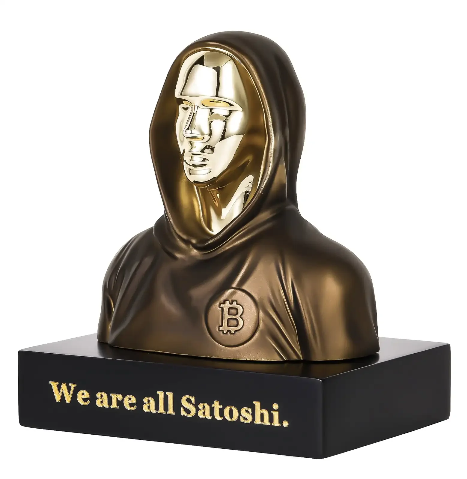 Statue en résine Satoshi NakamPain, 6 figurines de crypto-monnaie, finition bronze, fait à la main, BTC Bitcoin