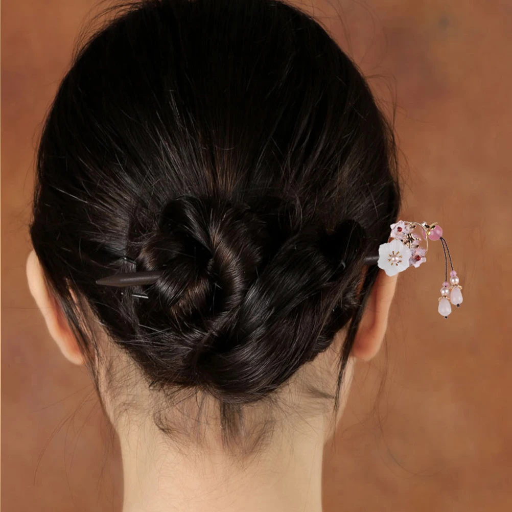 

Retro Flower Hairpin Durable Practical Casual Party Cosplay Accessory Folk Custom Stick Han Clothes Hairstyling Tool
