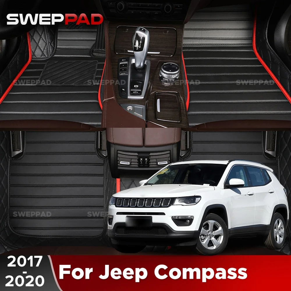 For Jeep Compass 2017 2018 2019 2020 Car Floor Mats All Weather Carpet Cover Floor Liners Interior Protector Accessories view 2