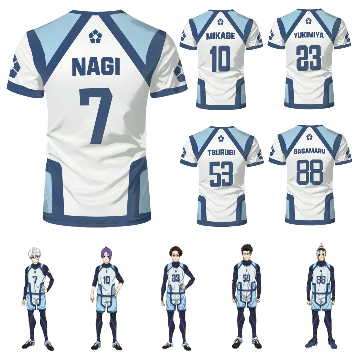 Anime #7 NAGI Cosplay Shirt Football Training Jersey #10 MIKAGE Cosplay  Costumes GAGAMARU Soccer Uniform 3D Printing - AliExpress 200000532