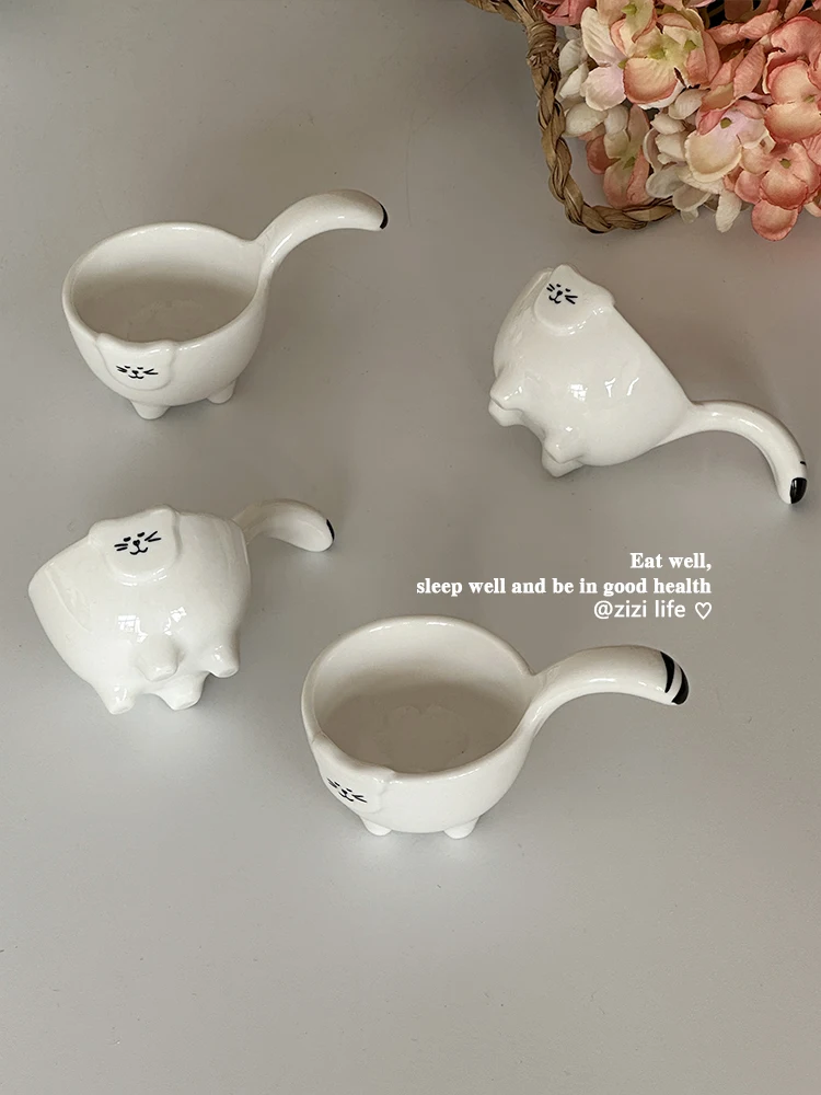 Bonito Plato de Cerámica con Diseño 3D de Cola de Animal para Condimentos, Vinagre, Salsa de Soja, Papas Fritas, Estilo Coreano, Utensilio de Comedor