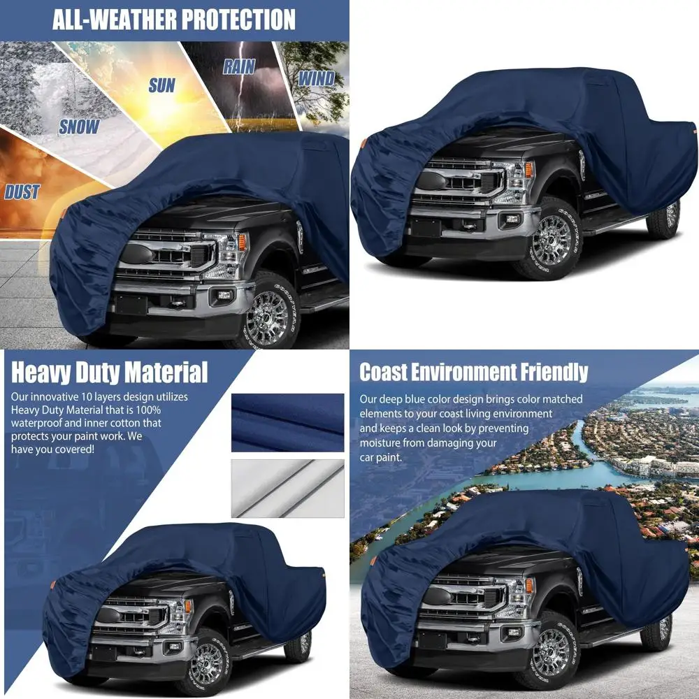 

Прочное полиэстеровое покрытие для грузовиков с дверцей на молнии для пикапов с двухместной кабиной, кузов 6,5 футов, водонепроницаемая защита от снега, дождя и пыли.