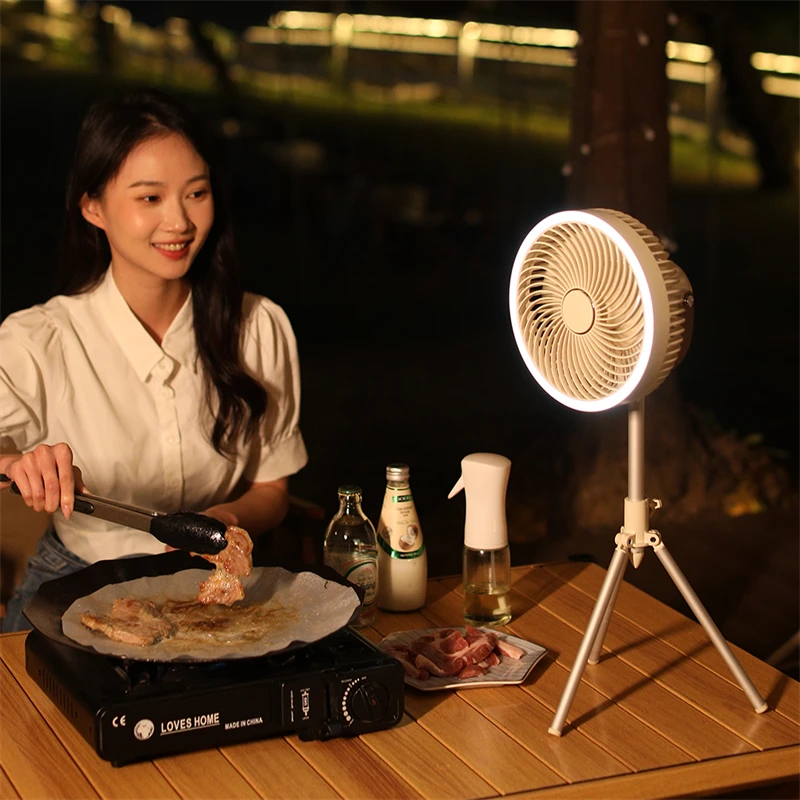 Creative Summer Desktop Rechargeable Fan Portable Outdoor Led Ceiling Camping Mosquito Fans With Tripod