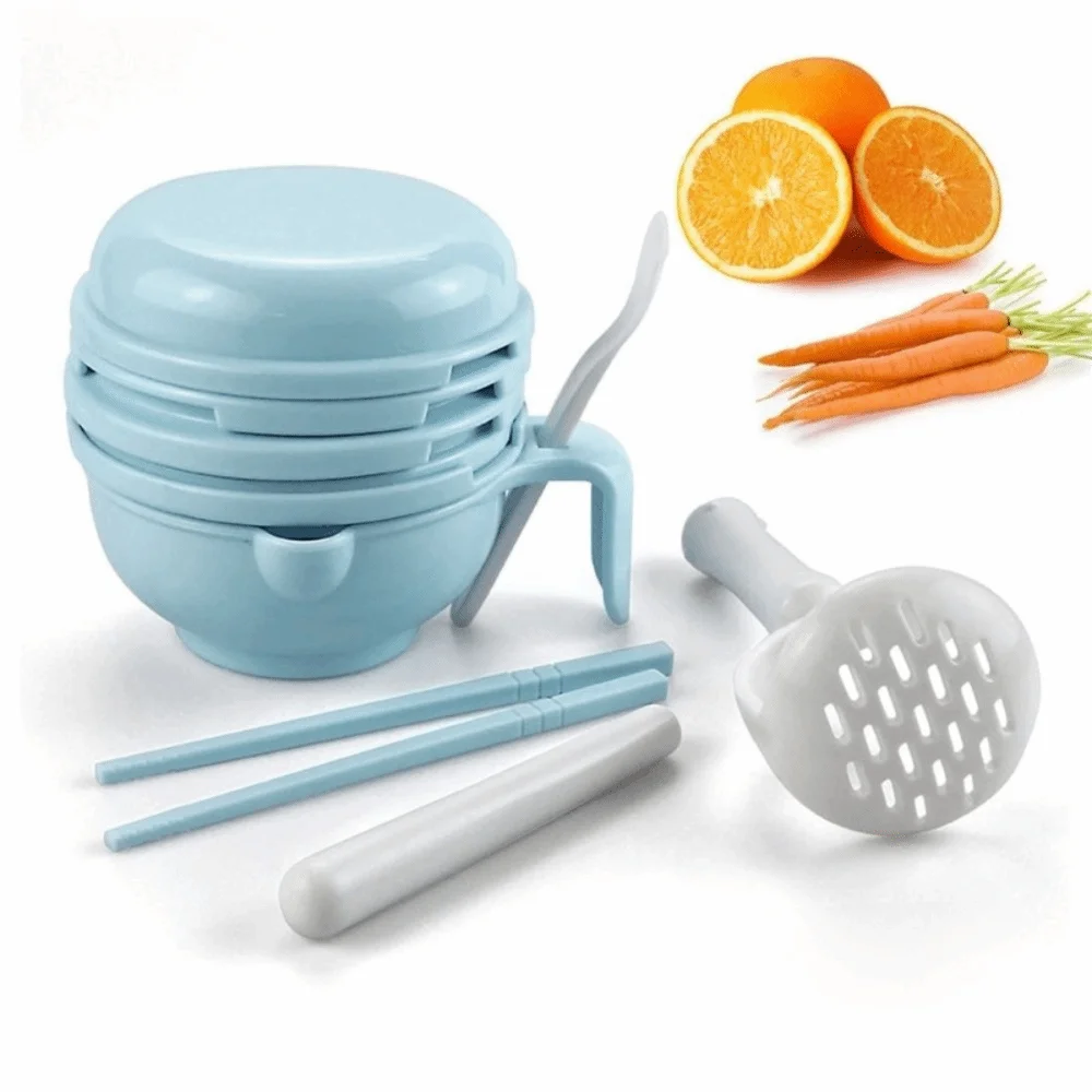 

Solid color Baby Food Grinding Bowl Handmade Multifunctional Fruit Puree Grater Easy to Use Manual Operation Vegetables Grinder