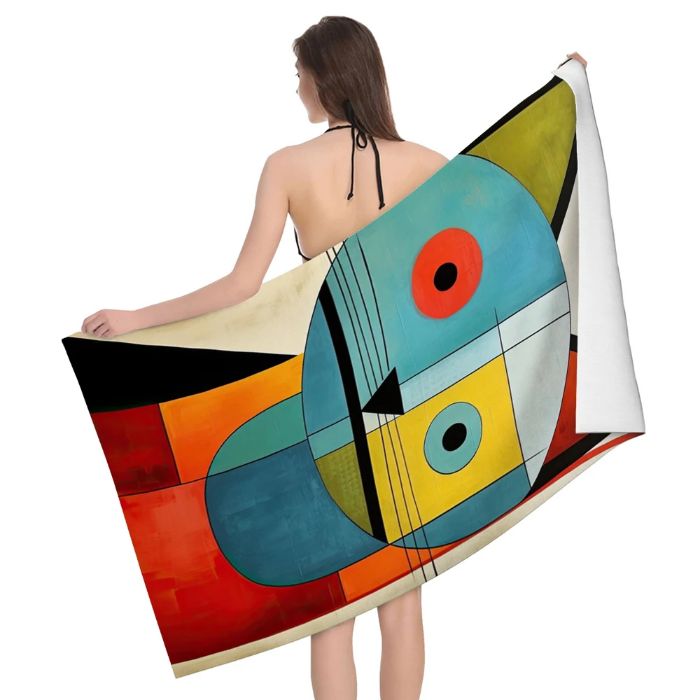 Home bath towels for the body towels bathroom quick drying microfiber beach Oil painting style man large sports towel aaaa