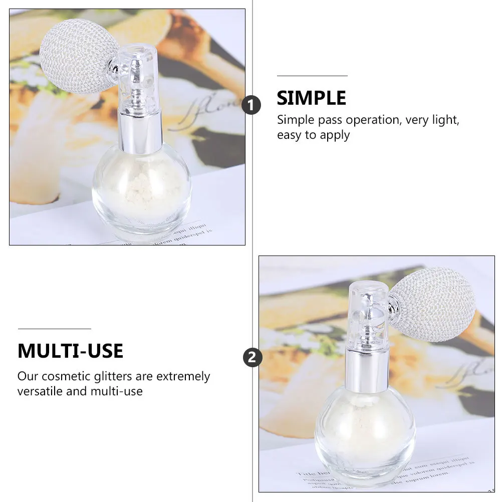 

2Pcs Glitter Spray Perfume Bottle Shimmering Effect Under Eye Cheekbones Makeup Glitter Powder Sprayer Gift Highlighter Supply