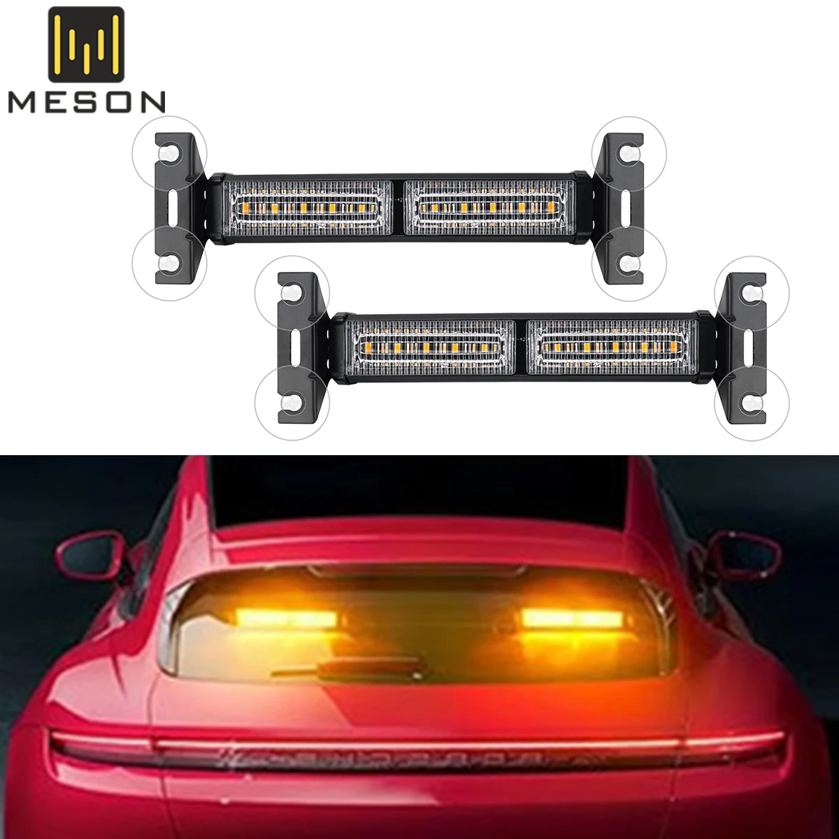 

2 IN 1 LED Strobe Light Windshields Emergency Flash Light Car Warning Light Police Safety Light 12-30V Red Blue Amber White