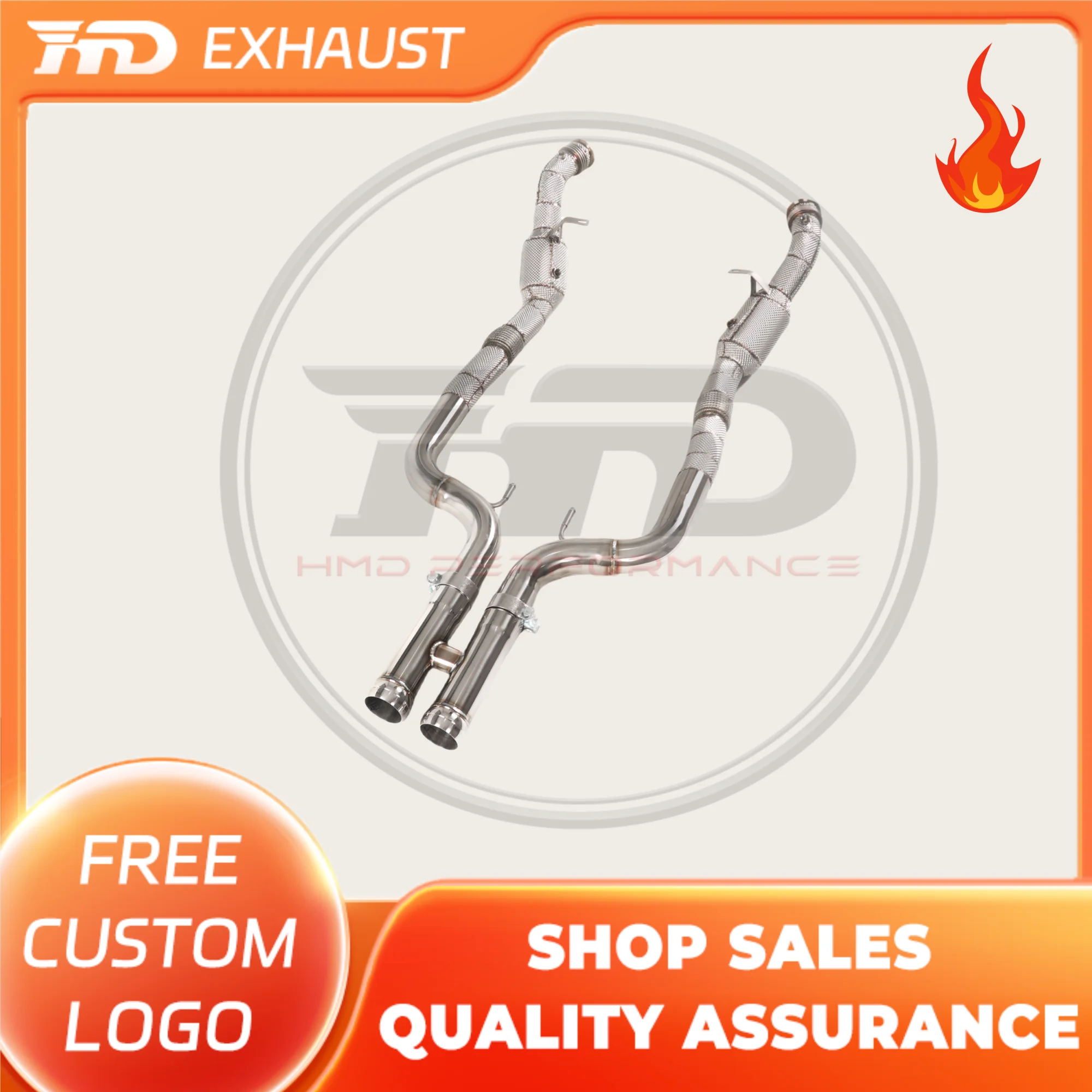 

HMD Stainless steel Exhaust System High Flow Performance Downpipe for Mercedes Benz Maybach S600 V12 6.0T With Heat Shield