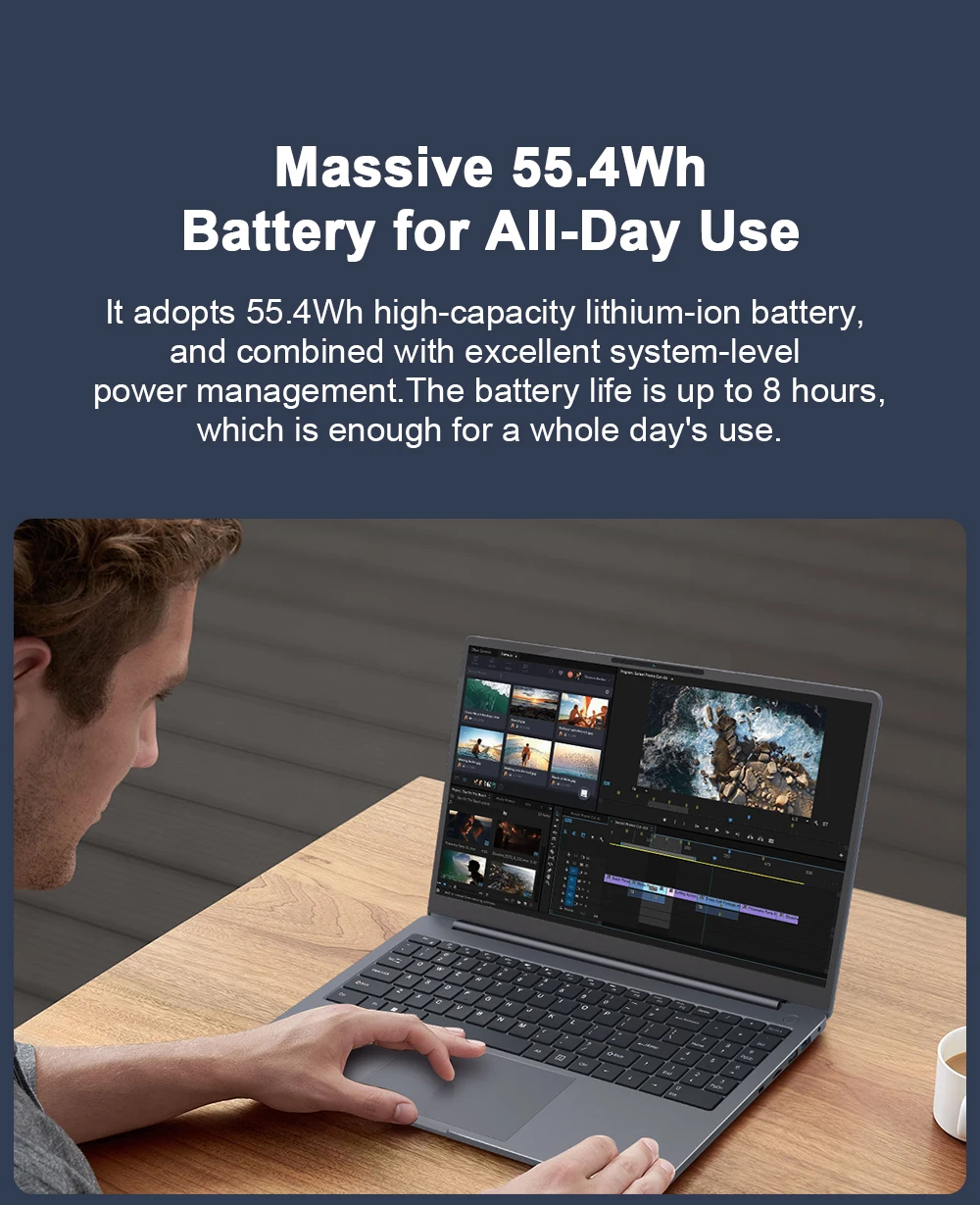 Ninkear A15 15.6 Inch FHD IPS Notebook 16GB DDR4 512GB SSD AMD Ryzen 5 5500U Laptop for Office Study WiFi 6 Backlit Keyboard Fingerprint Reader 55.4Wh Battery 65W USB-C PD Charging HDMI Portable Computer for Home and Travel