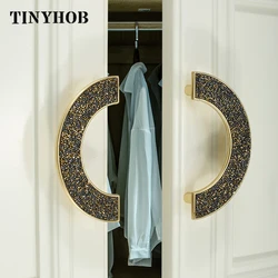 DIY Modern Simplicity Cabinet Handles Door Pull Black Half Round Drawer Knob Zinc Alloy Furniture Hardware Accessories